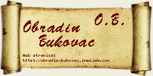 Obradin Bukovac vizit kartica